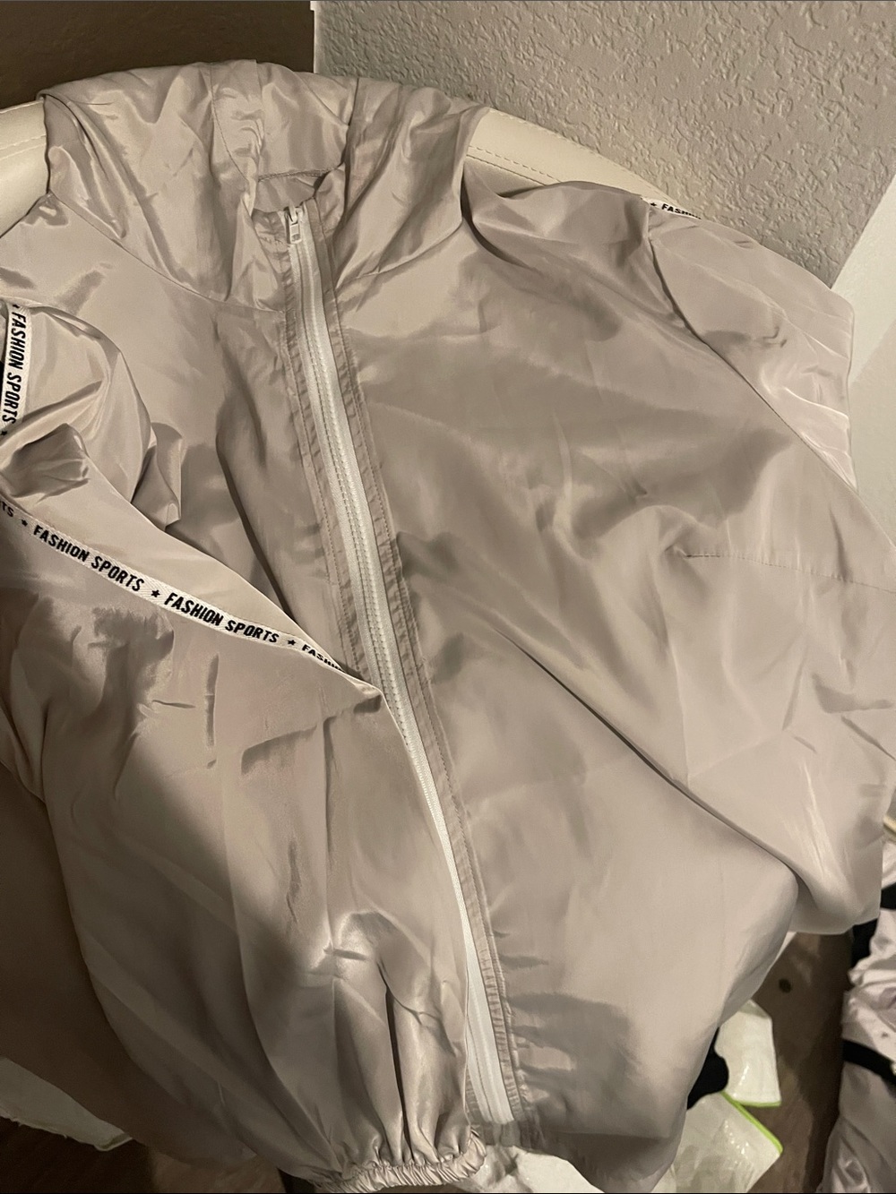 SHEIN Light Gray Hooded Bomber Jacket